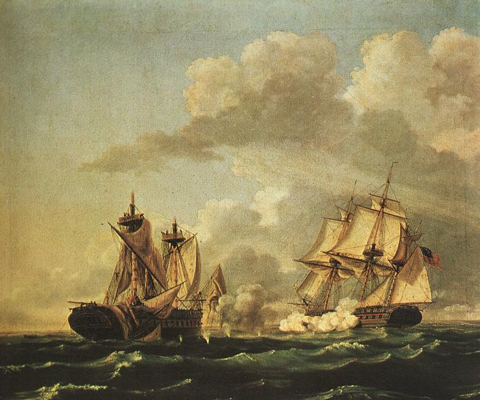 Birch, Thomas Naval Battle Between the United States and the Macedonian on Oct. 30, 1812, oil painting image